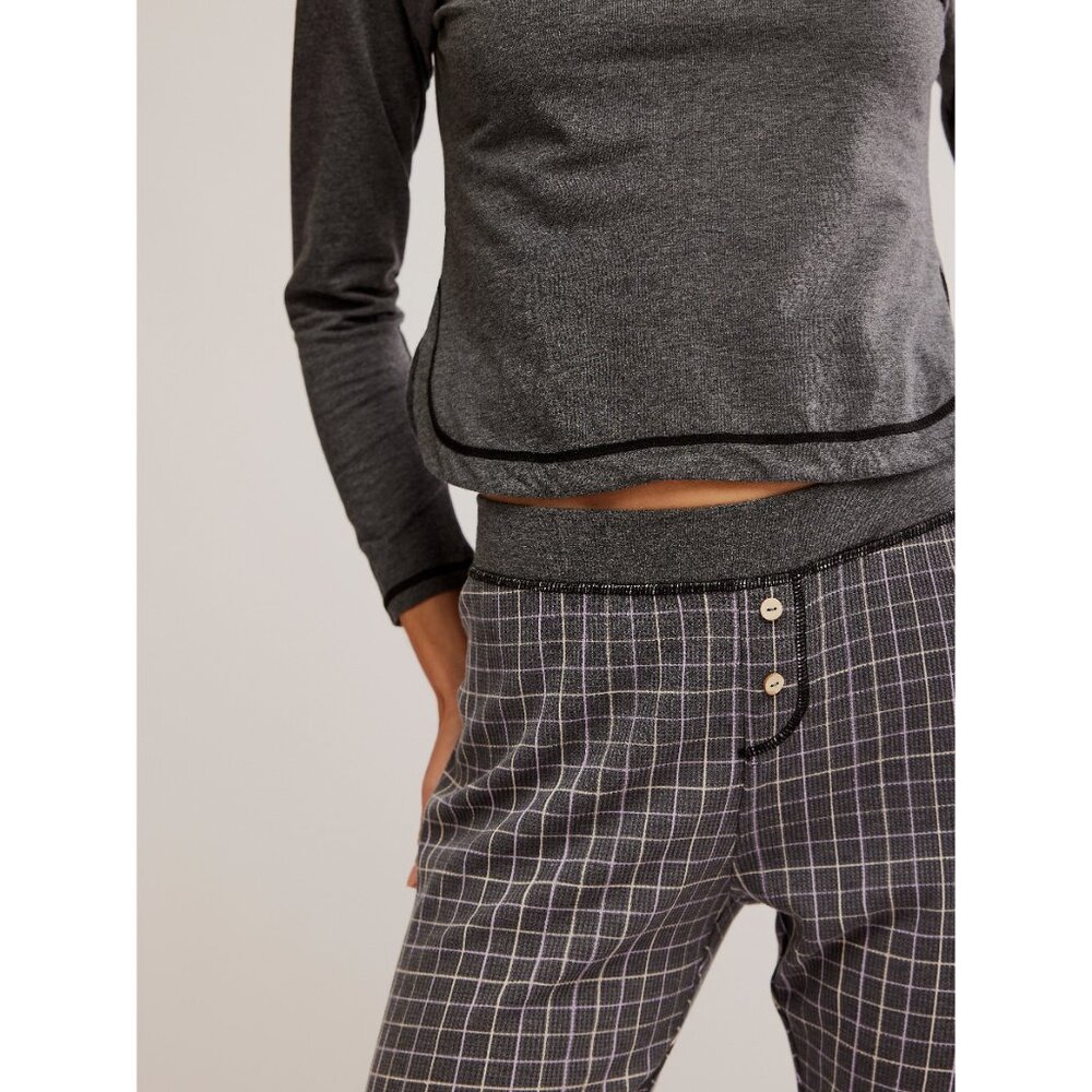 🎉LAST CHANCE🎉 FREE PEOPLE Chill Evening PJ Set / Charcoal Combo - Picture 4 of 10